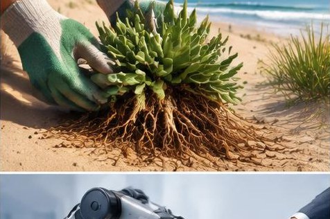 Invasive plants successfully removed from a beach